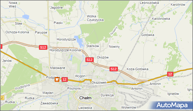 mapa Okszów, Okszów na mapie Targeo