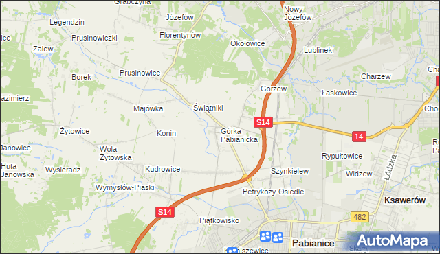 mapa Górka Pabianicka, Górka Pabianicka na mapie Targeo
