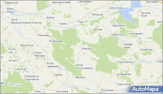 mapa Mianów, Mianów na mapie Targeo