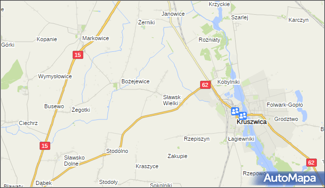mapa Sławsk Wielki, Sławsk Wielki na mapie Targeo