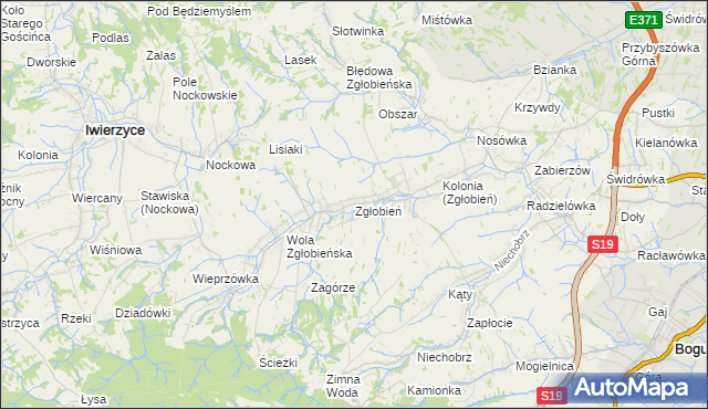 mapa Zgłobień, Zgłobień na mapie Targeo