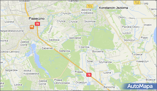 mapa Czarnów gmina Konstancin-Jeziorna, Czarnów gmina Konstancin-Jeziorna na mapie Targeo