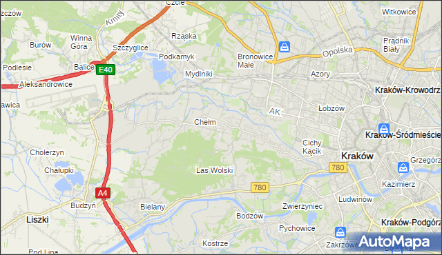 mapa Wola Justowska, Wola Justowska na mapie Targeo
