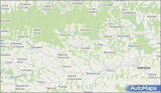 mapa Żurowa, Żurowa na mapie Targeo