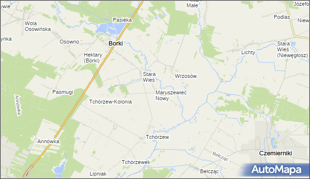 mapa Maruszewiec Pofolwarczny, Maruszewiec Pofolwarczny na mapie Targeo