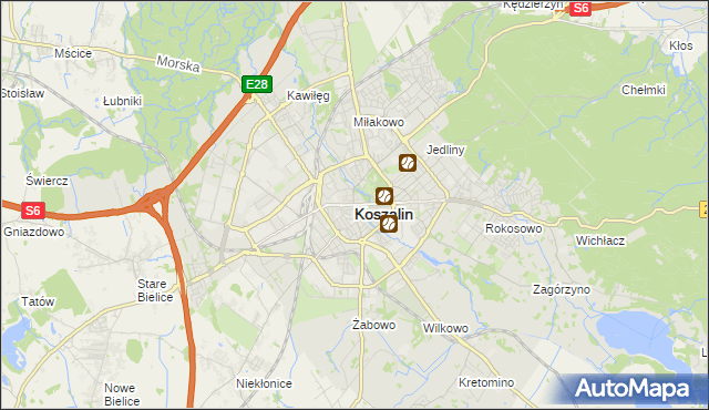 mapa Koszalina, Koszalin na mapie Targeo