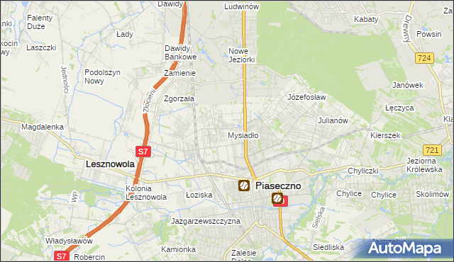 mapa Mysiadło, Mysiadło na mapie Targeo