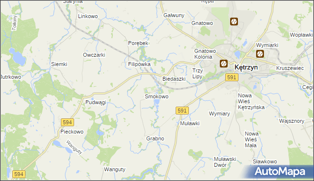 mapa Nowy Młyn gmina Kętrzyn, Nowy Młyn gmina Kętrzyn na mapie Targeo