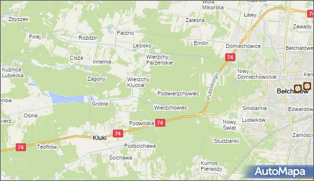 mapa Podwierzchowiec, Podwierzchowiec na mapie Targeo