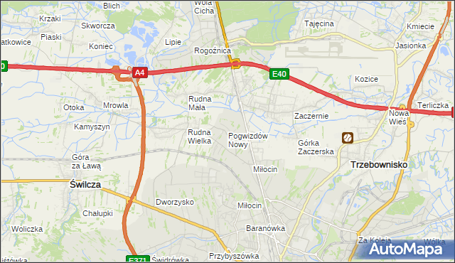 mapa Pogwizdów Nowy, Pogwizdów Nowy na mapie Targeo