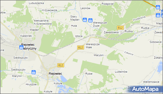 mapa Adamów gmina Rejowiec, Adamów gmina Rejowiec na mapie Targeo