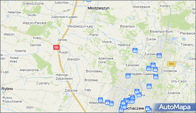 mapa Adamowa Góra, Adamowa Góra na mapie Targeo