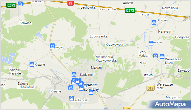 mapa Aleksandria Krzywowolska, Aleksandria Krzywowolska na mapie Targeo