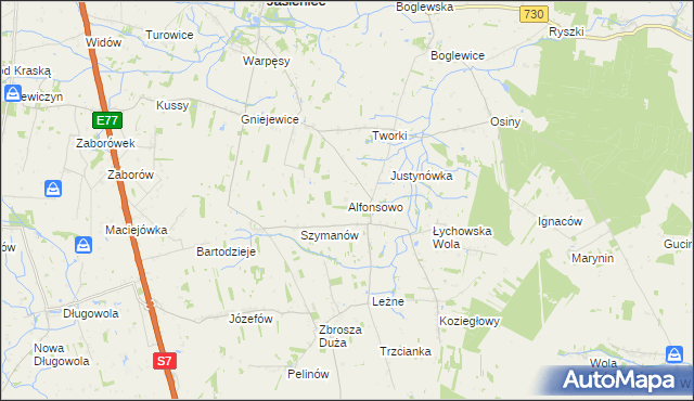 mapa Alfonsowo, Alfonsowo na mapie Targeo