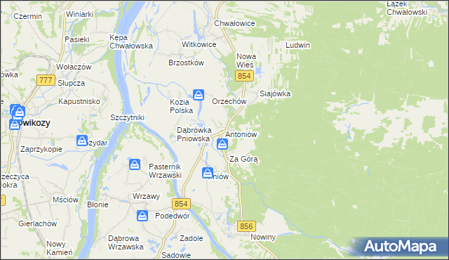mapa Antoniów gmina Radomyśl nad Sanem, Antoniów gmina Radomyśl nad Sanem na mapie Targeo