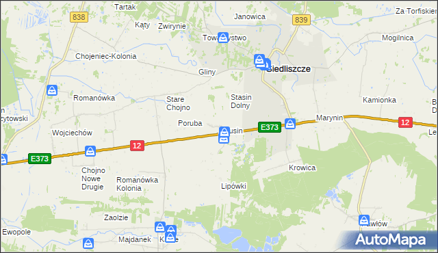 mapa Anusin gmina Siedliszcze, Anusin gmina Siedliszcze na mapie Targeo