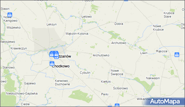 mapa Archutówko, Archutówko na mapie Targeo