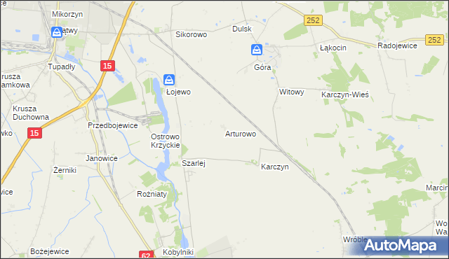 mapa Arturowo gmina Kruszwica, Arturowo gmina Kruszwica na mapie Targeo