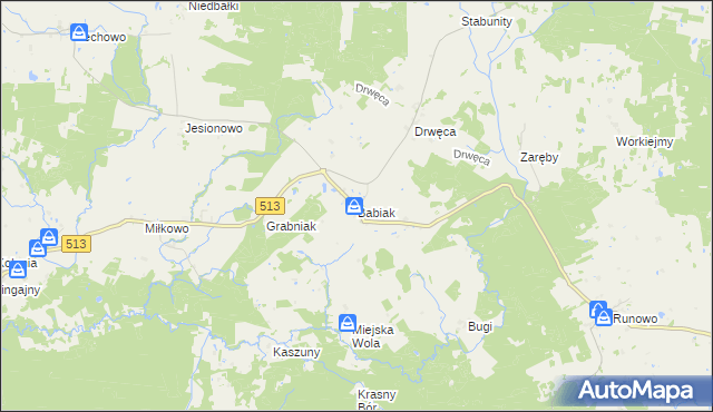 mapa Babiak gmina Lidzbark Warmiński, Babiak gmina Lidzbark Warmiński na mapie Targeo