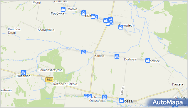 mapa Babice gmina Obsza, Babice gmina Obsza na mapie Targeo