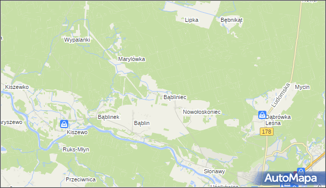 mapa Bąbliniec, Bąbliniec na mapie Targeo