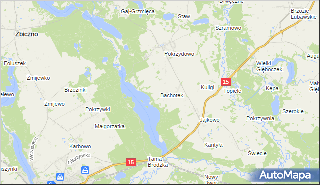 mapa Bachotek, Bachotek na mapie Targeo