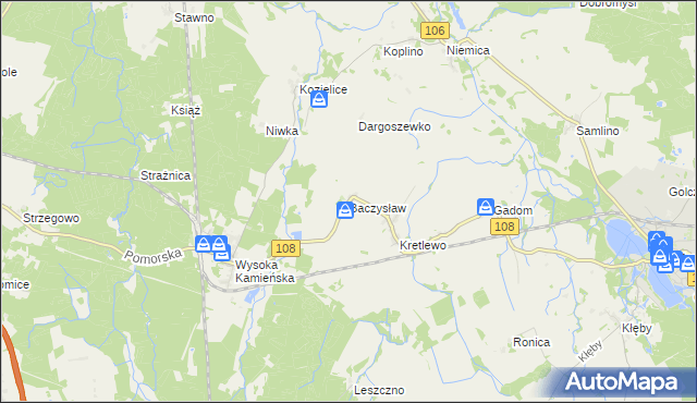 mapa Baczysław, Baczysław na mapie Targeo