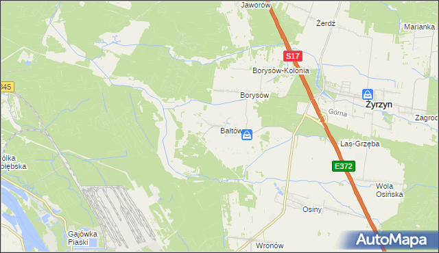 mapa Bałtów gmina Żyrzyn, Bałtów gmina Żyrzyn na mapie Targeo