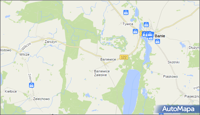 mapa Baniewice, Baniewice na mapie Targeo
