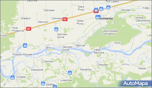 mapa Barcice gmina Somianka, Barcice gmina Somianka na mapie Targeo