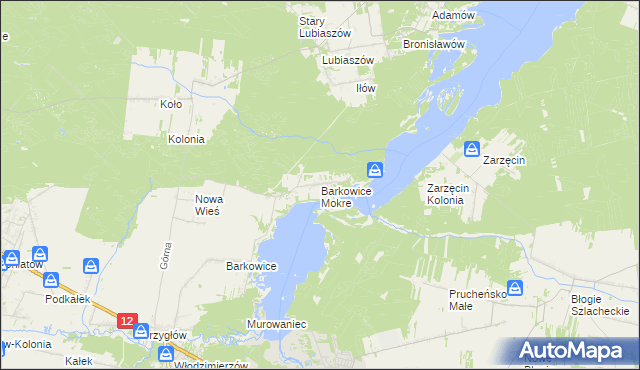 mapa Barkowice Mokre, Barkowice Mokre na mapie Targeo