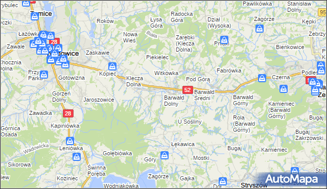 mapa Barwałd Dolny, Barwałd Dolny na mapie Targeo