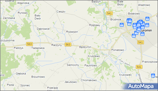 mapa Będzymin, Będzymin na mapie Targeo