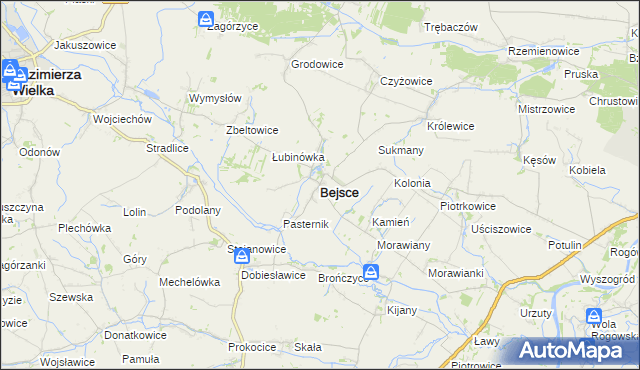 mapa Bejsce, Bejsce na mapie Targeo