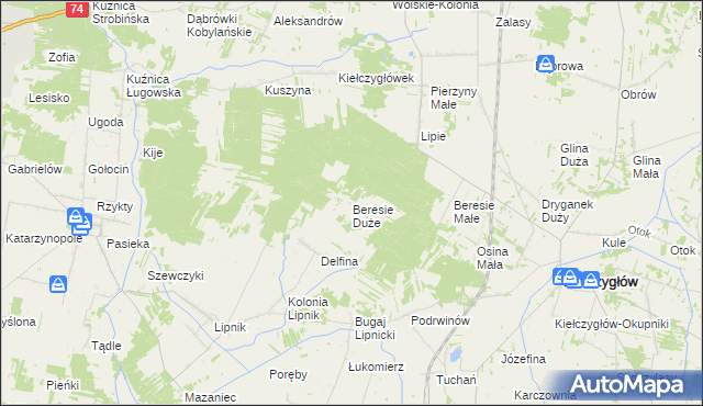mapa Beresie Duże, Beresie Duże na mapie Targeo