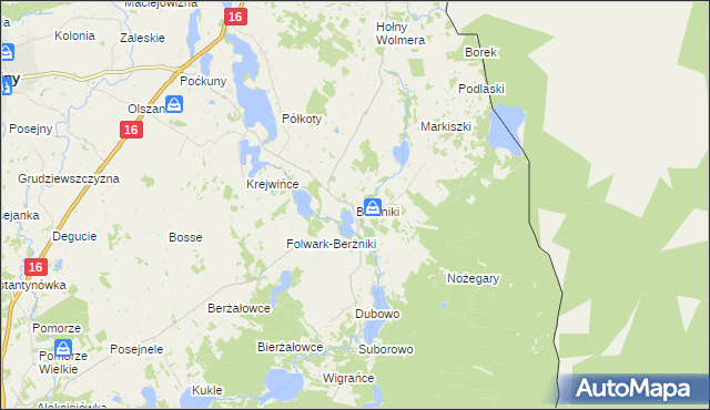 mapa Berżniki, Berżniki na mapie Targeo