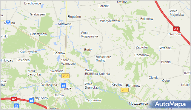 mapa Besiekierz Rudny, Besiekierz Rudny na mapie Targeo