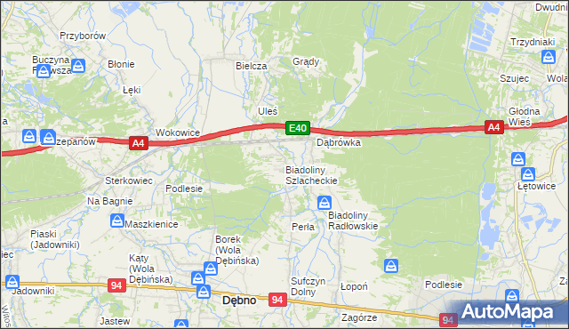 mapa Biadoliny Szlacheckie, Biadoliny Szlacheckie na mapie Targeo