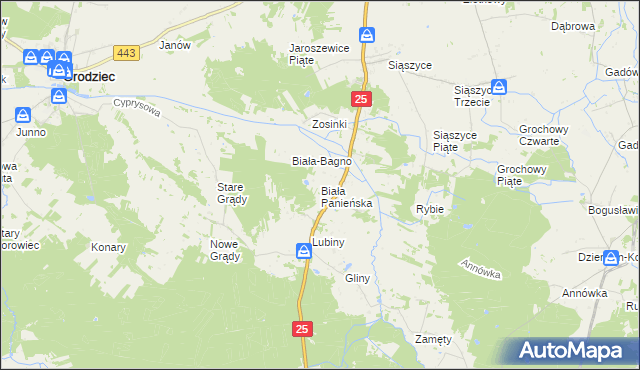mapa Biała Panieńska, Biała Panieńska na mapie Targeo