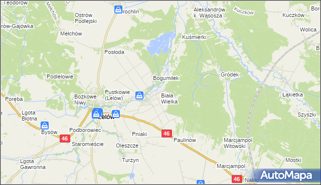 mapa Biała Wielka, Biała Wielka na mapie Targeo