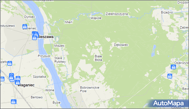 mapa Białe Błota gmina Bobrowniki, Białe Błota gmina Bobrowniki na mapie Targeo