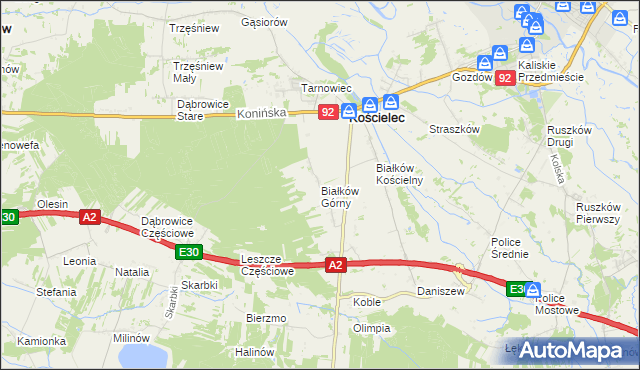 mapa Białków Górny, Białków Górny na mapie Targeo