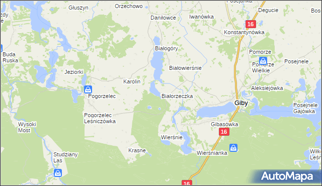 mapa Białorzeczka, Białorzeczka na mapie Targeo