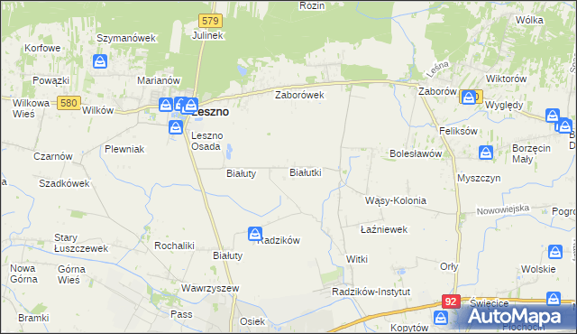 mapa Białutki, Białutki na mapie Targeo