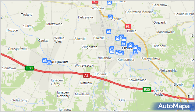 mapa Bibianów, Bibianów na mapie Targeo