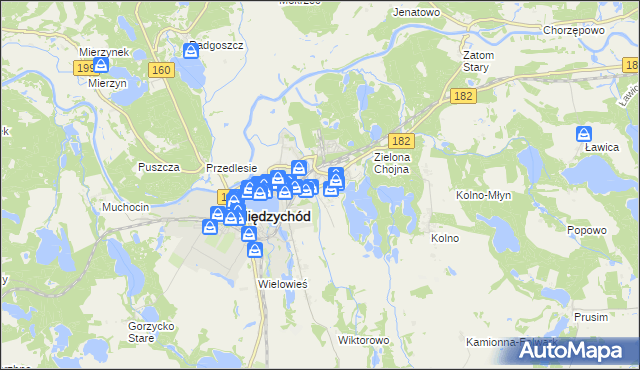mapa Bielsko gmina Międzychód, Bielsko gmina Międzychód na mapie Targeo