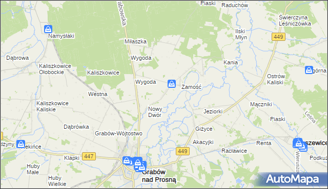 mapa Biernacice gmina Sieroszewice, Biernacice gmina Sieroszewice na mapie Targeo