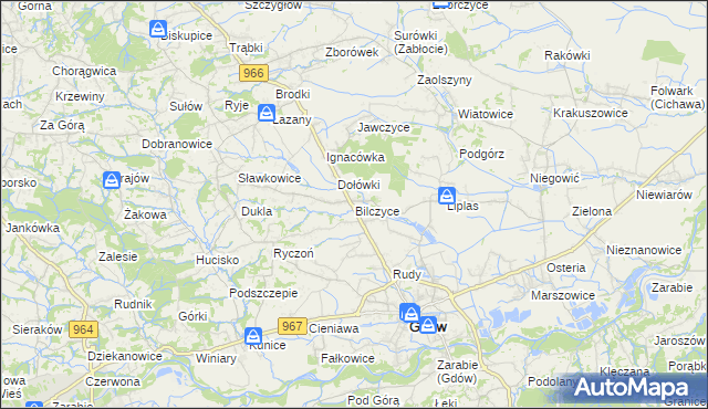 mapa Bilczyce, Bilczyce na mapie Targeo