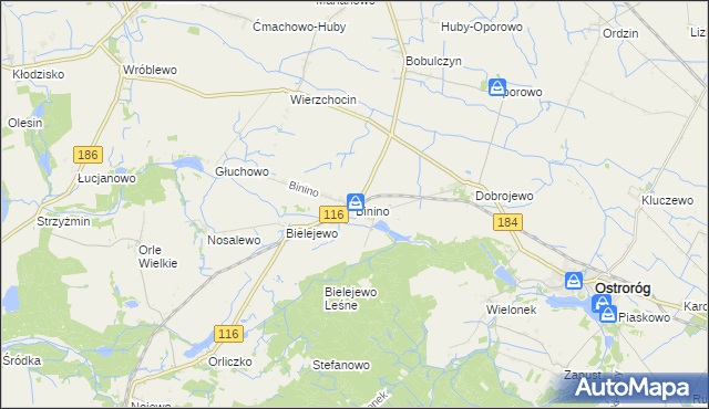 mapa Binino, Binino na mapie Targeo