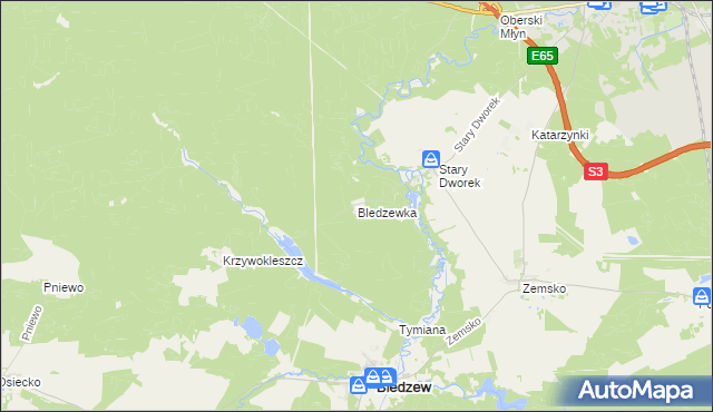 mapa Bledzewka, Bledzewka na mapie Targeo